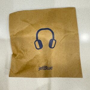 JetBlue Airline In-Flight Wired Headphones Earbuds New Sealed Travel Accessory